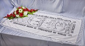Покрывало х/б  ЦЕРКОВНОЕ с серебряным кружевом