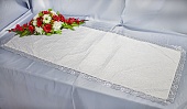 покрывало стег шелк белое с кружевом